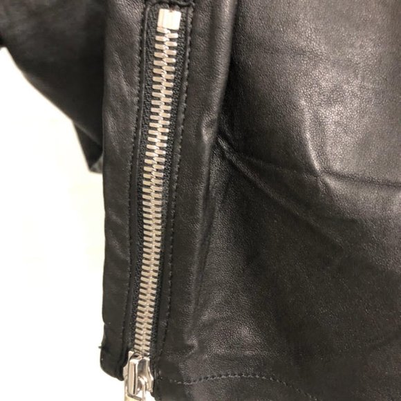 WOMANS LIMITED EDITION BALMAIN X H&M  BLACK CHIC LEATHER BIKER JOGGERS SIZE XS - Picture 6 of 16